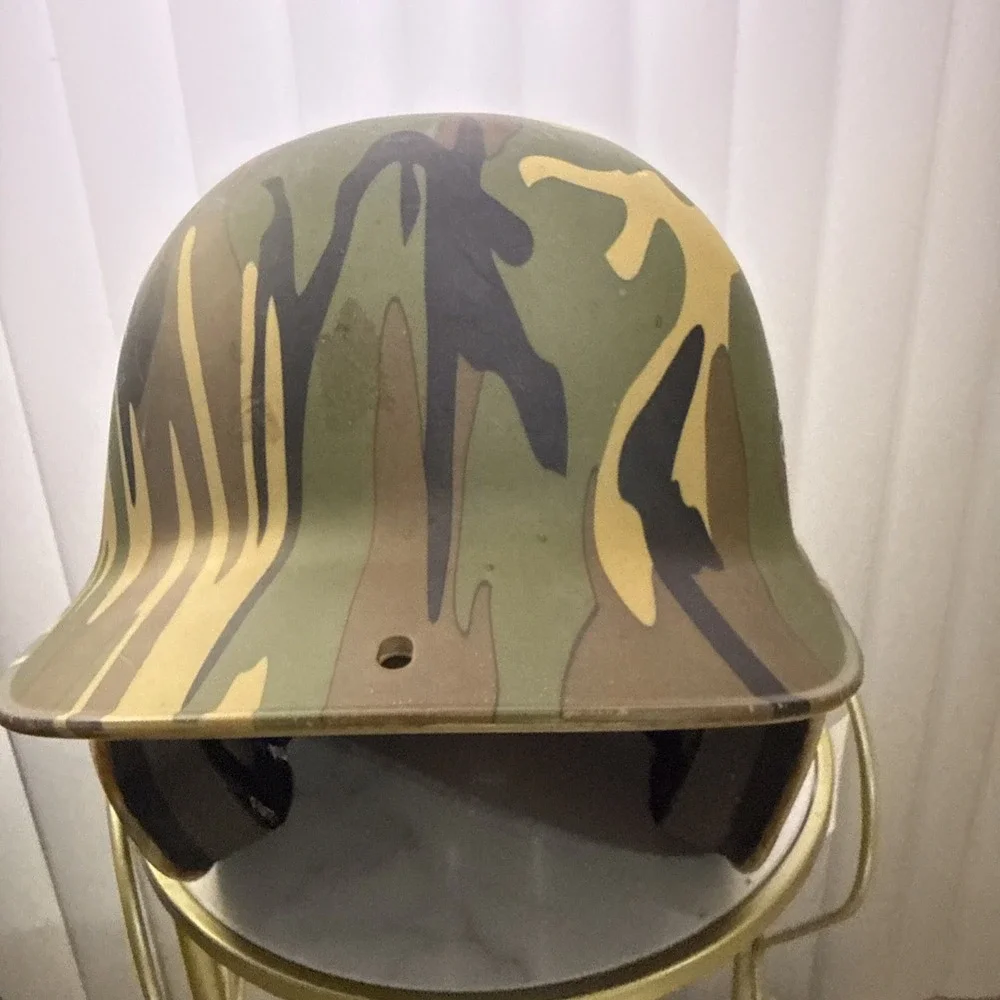 Adidas Green Camo Tee Ball Batting Helmet Kids Youth 6 3/8-7 3/8 Baseball Helmet